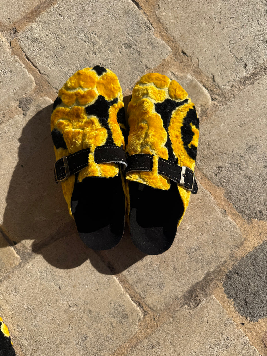 Mule Boston en piel y terciopelo