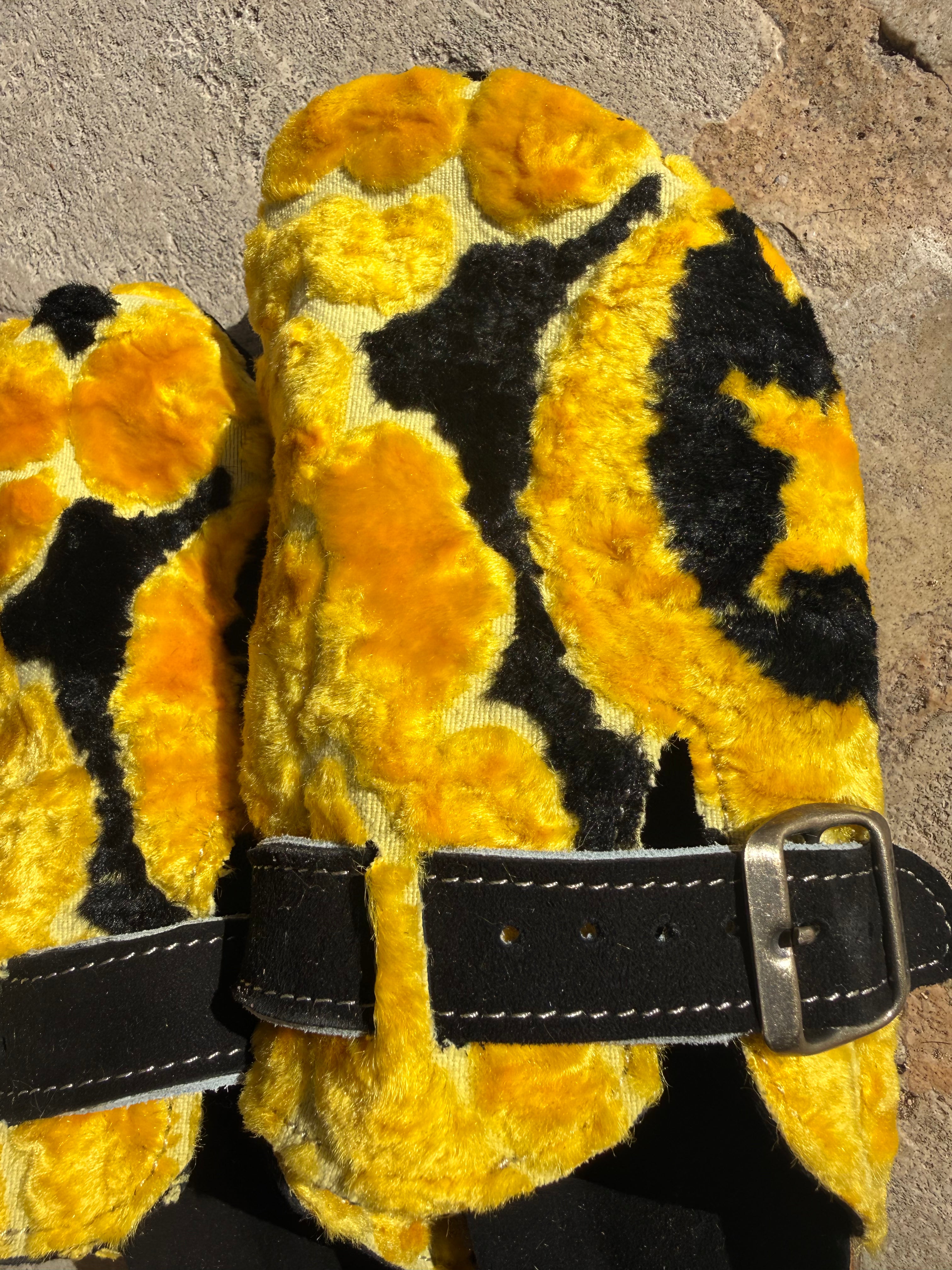 Mule Boston en piel y terciopelo