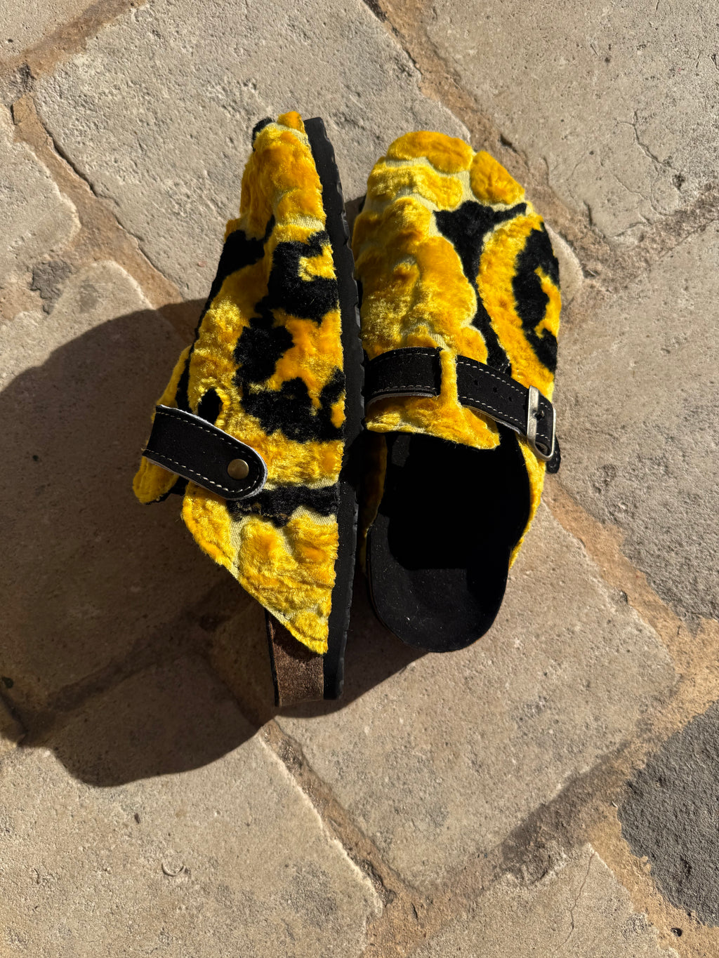 Mule Boston en piel y terciopelo